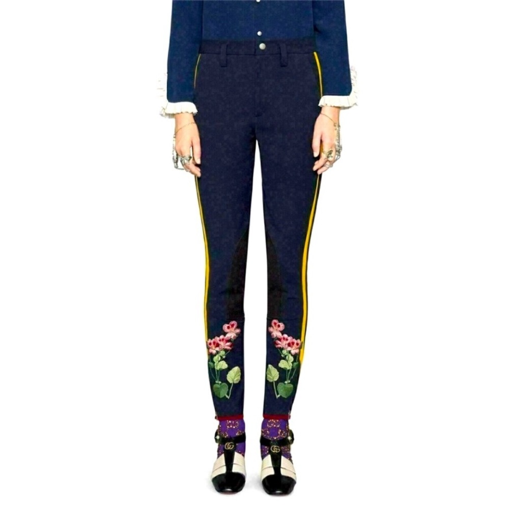 NWT Gucci Riding Pants with Floral Embroidery - Picture 8 of 12